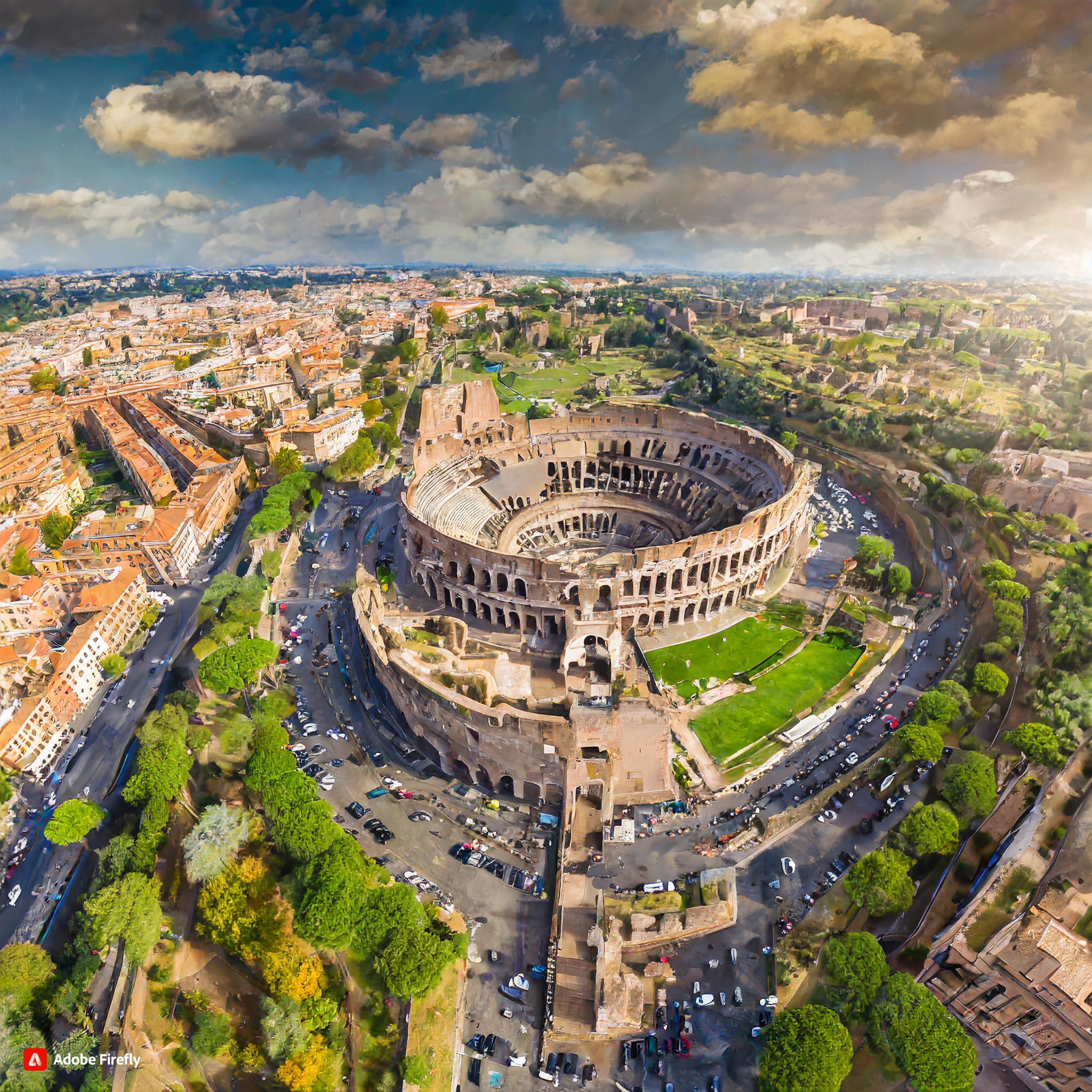  Firefly colosseum in rome, top down view 10637